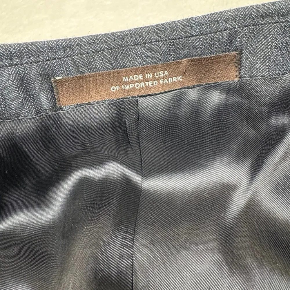Joseph Abboud Suit Mens 38R W32 Blue Glen Plaid Super 120s Wool 2-Piece Pleated